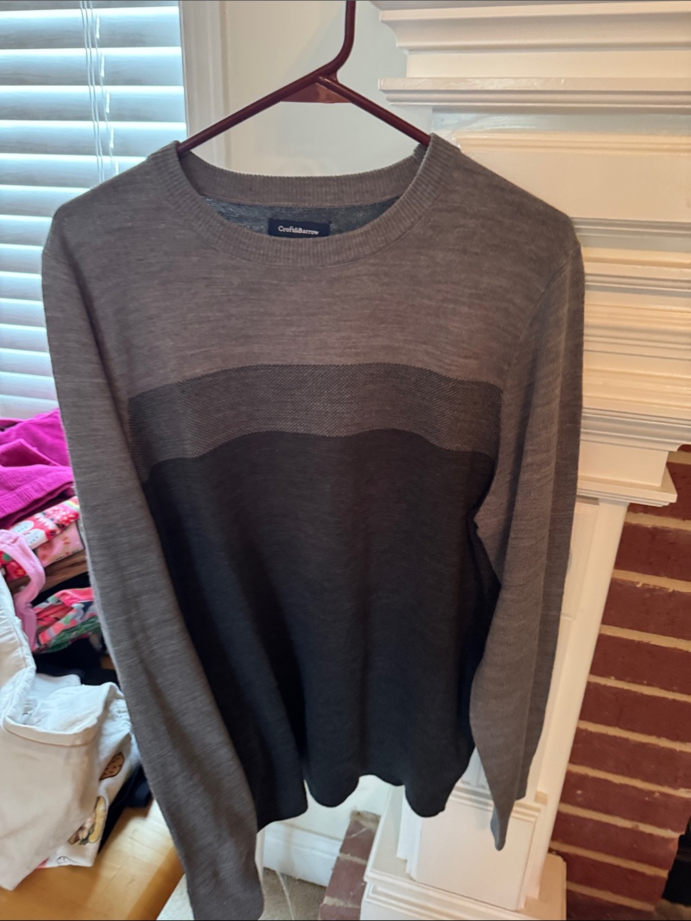 croft & barrow Men's Two-Tone Gray Crewneck Sweater
